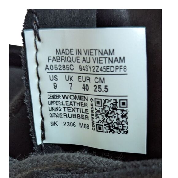 Converse Chuck Taylor Modern Lift Platform Shoe Women's US 9 Suede Black A05285C - Picture 10 of 10